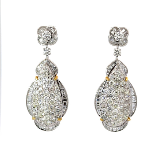 Huge Diamond Pear Drop Earring