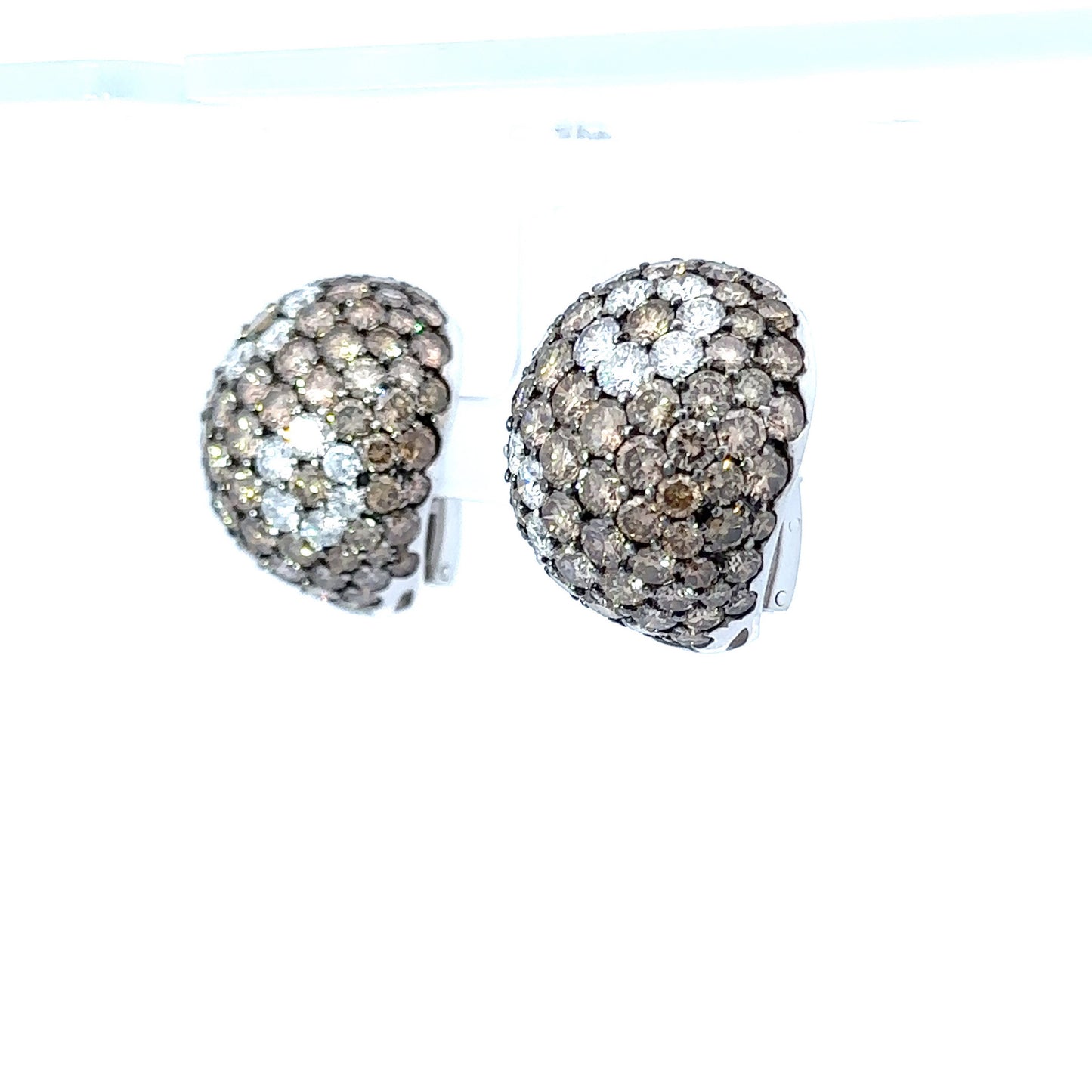 Cognac Diamond Dome Earrings