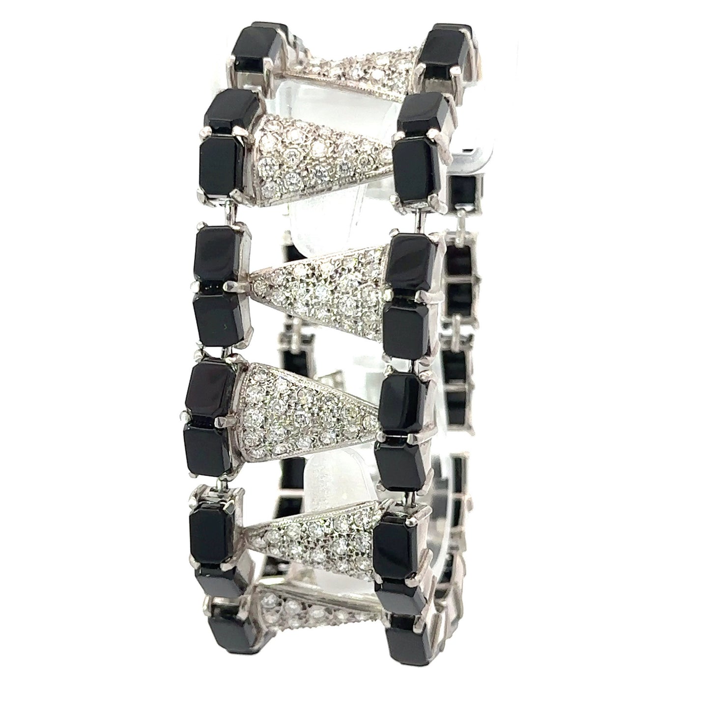 Platinum Onyx and Diamond Bracelet