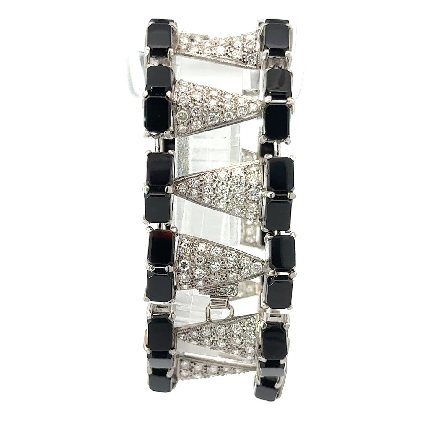 Platinum Onyx and Diamond Bracelet