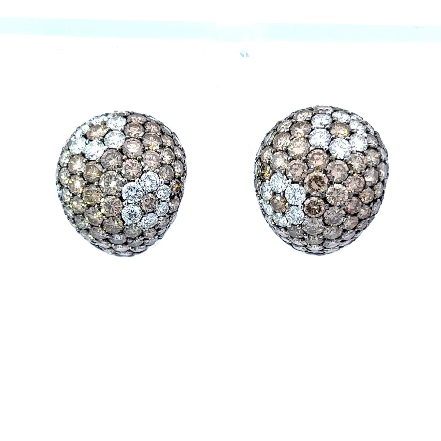 Cognac Diamond Dome Earrings