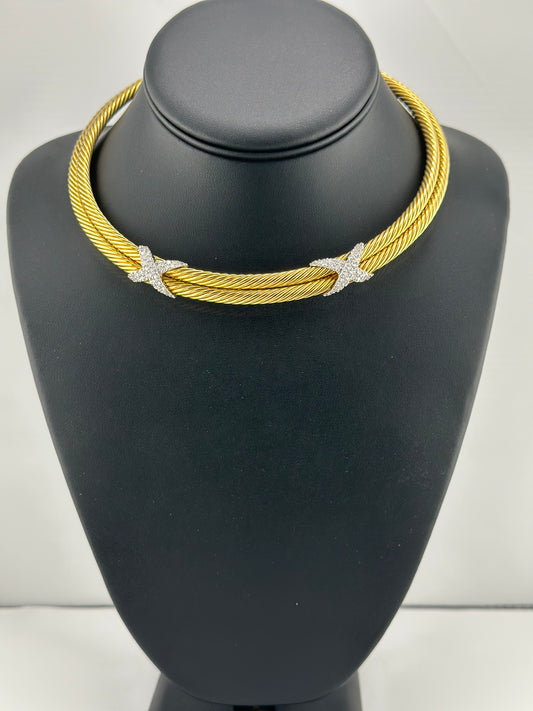 David Yurman 18K Diamond Choker Necklace