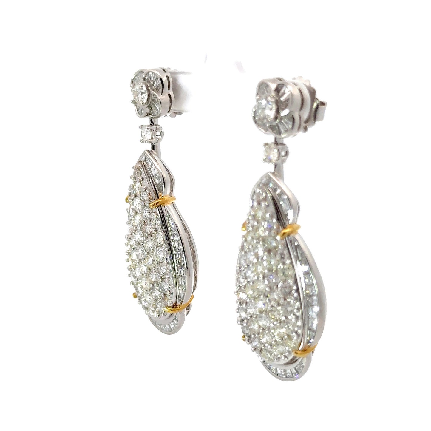 Huge Diamond Pear Drop Earring