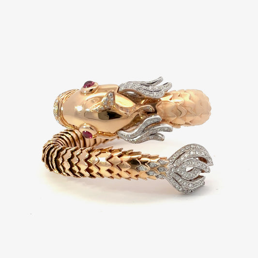 Roberto Coin Ruby and Diamond 18k Rose Gold Nemo Fish Bracelet